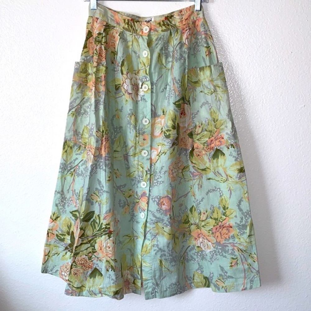 VINTAGE DIANE VON FURSTENBERG COTTAGECORE FLORAL COTTON BUTTONED FRONT S…